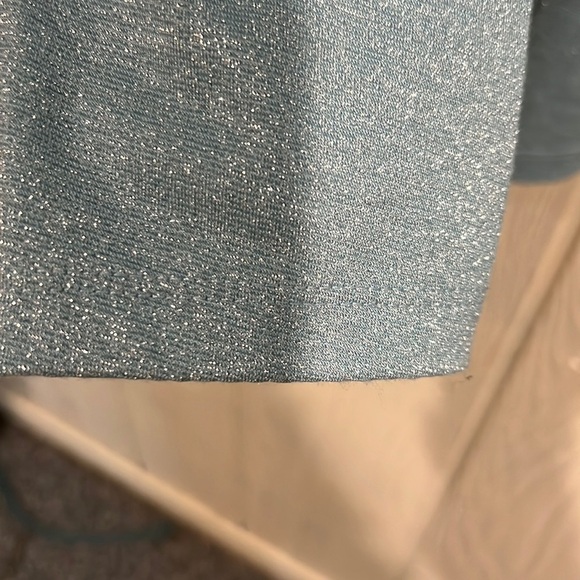 Liz Claiborne Sparkly sea foam green long sleeve top size large - Picture 4 of 10